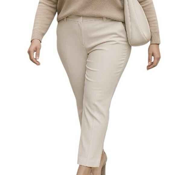 Roz & Ali Dressbarn Ankle Crop Pants Slim Fit Mid Rise Cream Women’s Size 12 - Picture 5 of 11